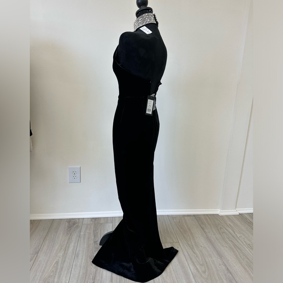 RASARIO Velvet maxi dress with a crystal embellished neck Dress - Picture 11 of 13